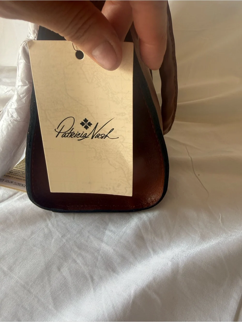 Patricia Nash Brown Embossed Leather Shoulder Bag